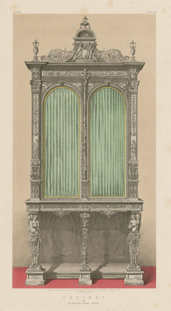 INTERNATIONAL EXHIBITION. Cabinet - M Barbedienne Paris 1862 old antique print